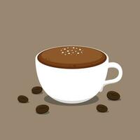 Espresso coffee vector. Coffee cup on white background. vector