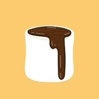 Marshmallow and Chocolate vector. Chocolate on white Marshmallow. vector