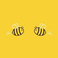 Bee logo design. Bee vector. bee cartoon character design. free space for text. vector