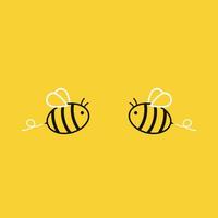 Bee logo design. Bee vector. bee cartoon character design. free space for text. vector