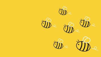 Bee logo design. Bee vector. bee cartoon character design. free space for text. vector