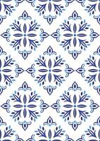 Seamless pattern of traditional ornament in blue and white colours. Vector background for textile, fabric, lienen, paper, web. Russian seamless pattern in gzhel style.