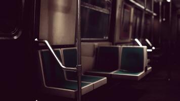 empty subway wagon using New York city public transportation system photo