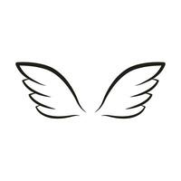 Wings line template icon. Wings for fly bird, angel and religious symbol. Wings badges decorative shapes. Vector outline illustration