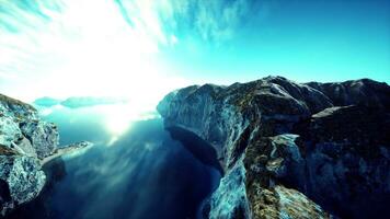 Lofoten is a chain of islands far north on the coast of Norway photo