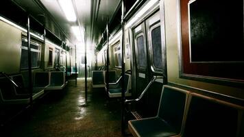 An empty subway car in the metro underground photo