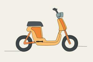 Color illustration of an electric bicycle vector