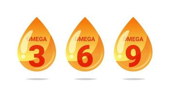 Omega dat drop vector. Oil nutrition  omega 3,6,9 Isolated on white background.a vector