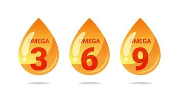 Omega dat drop vector. Oil nutrition  omega 3,6,9 Isolated on white background.a vector