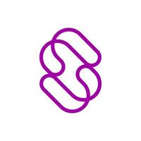a purple letter s with a loop on it vector