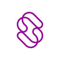 a purple letter s with a loop on it vector