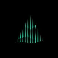 a triangle with green lines on it vector