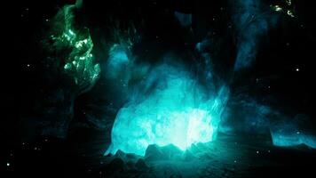 Entrance of an ice cave inside glacier in southern Iceland photo