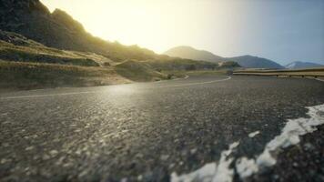 Foggy winding road along California coast photo