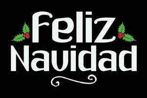Feliz Navidad Retro Mexican Christmas Spanish Xmas T-Shirt Design vector