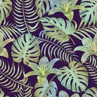 Abstract Floral seamless pattern with leaves. tropical background vector