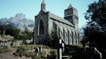 View of an old church in the countryside photo