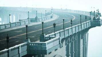 Peaceful empty road on the bridge photo