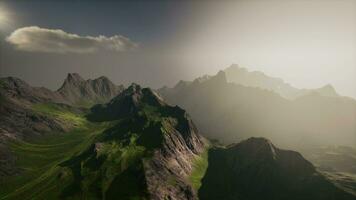 A breathtaking computer-generated mountain range landscape photo