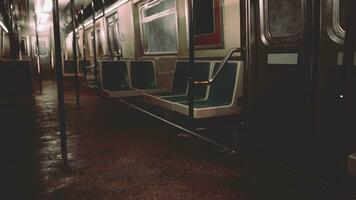 An empty train car in a metro underground station photo