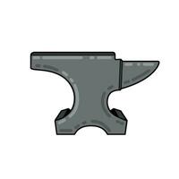 Blacksmith anvil. Symbol of work in forge. Forging and manufacturing of steel. Flat cartoon illustration isolated on white background vector