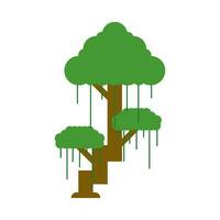 Shady green tree flat illustration vector