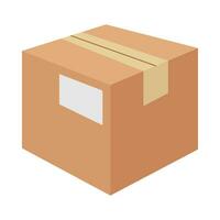 Cardboard box flat illustration vector