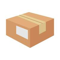 Cardboard box flat illustration vector