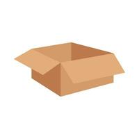 Cardboard box flat illustration vector