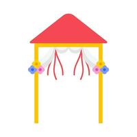 Wedding tent flat illustration vector