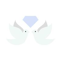 par de blanco palomas plano ilustración vector