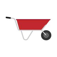 Farm wheel barrow flat illustration vector