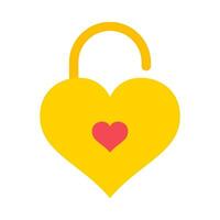 Love padlock flat illustration vector