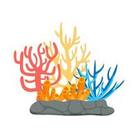 Flat illustration of sea coral reef vector