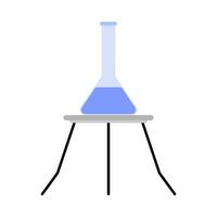 Laboratory equipment beaker flat illustration vector