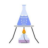 Laboratory equipment beaker flat illustration vector