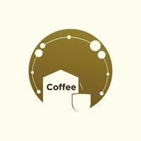 Coffee logo design for business with simple concept vector