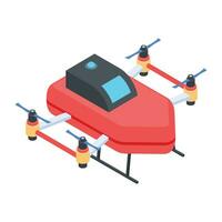 Aerial Drones Isometric Icon vector