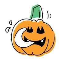 Spooky Halloween Celebration Doodle Icon vector