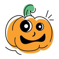 Spooky Halloween Celebration Doodle Icon vector