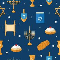 Hanukkah icons Colored pattern background Vector