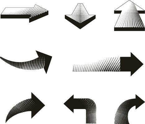 CURVED ARROWS WITH SPEED POINTS