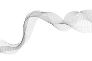 Vector abstract background with dynamic grey waves, lines and particles.