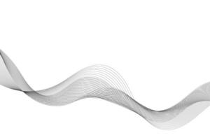 Vector abstract background with dynamic grey waves, lines and particles.