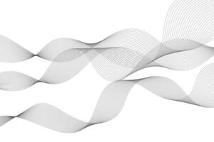 Vector abstract background with dynamic grey waves, lines and particles.