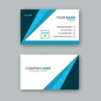 Pro vector modern blue color business card design template.