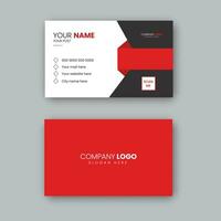 Modern red color corporate business card design template, vector