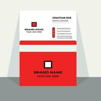 Modern white and red business card design vector. vector