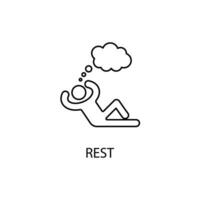 rest  concept line icon. Simple element illustration. rest  concept outline symbol design. vector