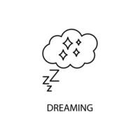 dreaming concept line icon. Simple element illustration. dreaming concept outline symbol design. vector